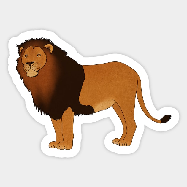 African Lion, Big Cat, Safari Animal Sticker by logiamerch